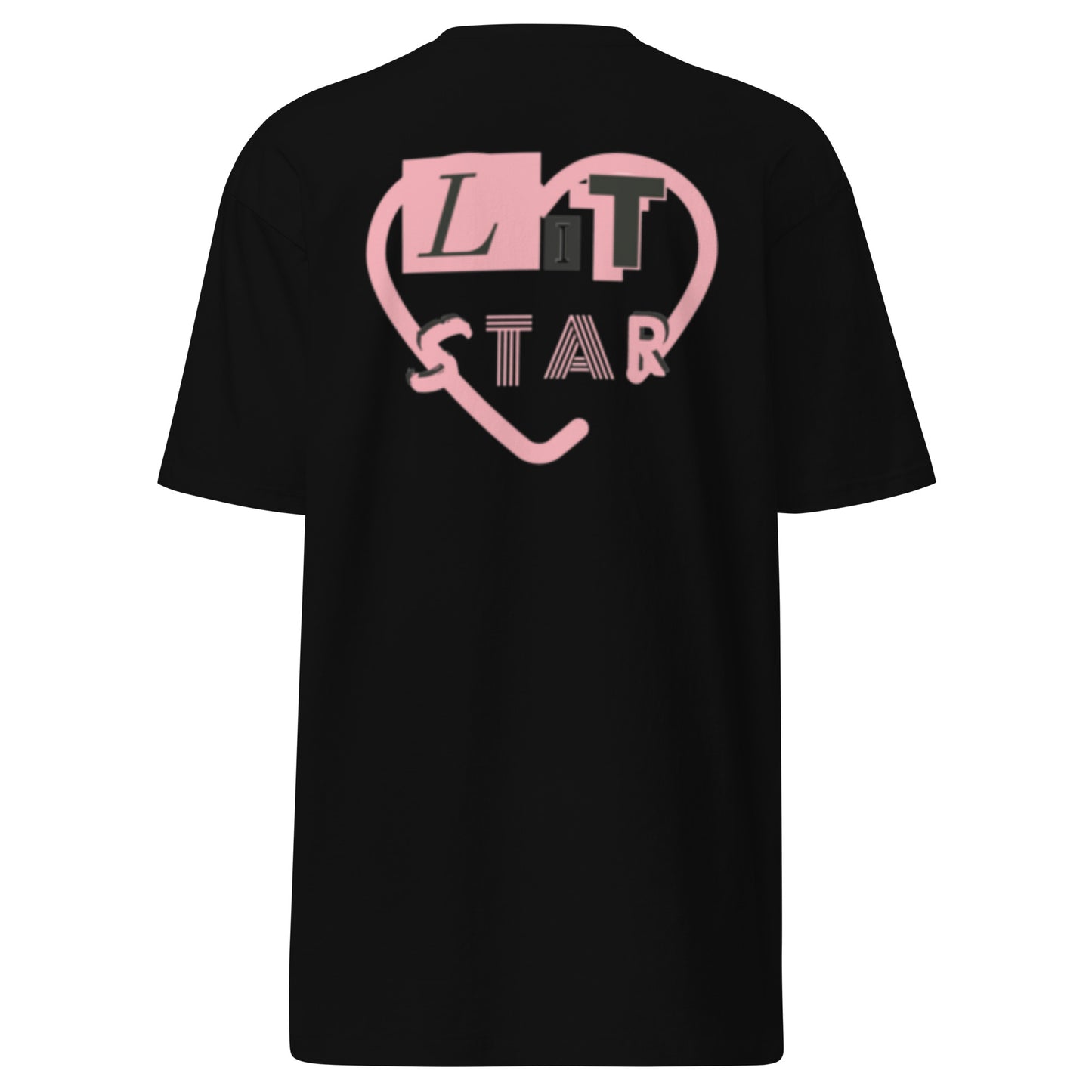 Litstar Pink Heart Men’s premium heavyweight tee