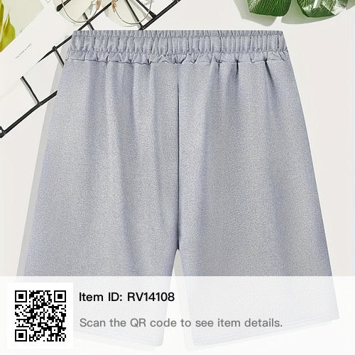 Legend letters print elastic waist shorts