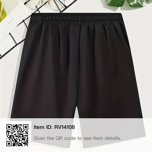 Legend letters print elastic waist shorts