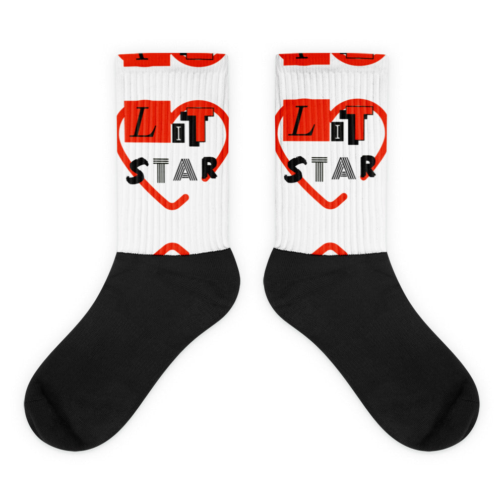Lit Star red heart Socks