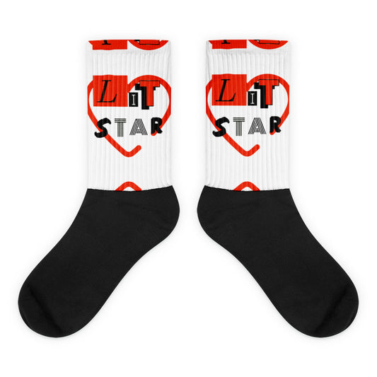Lit Star red heart Socks