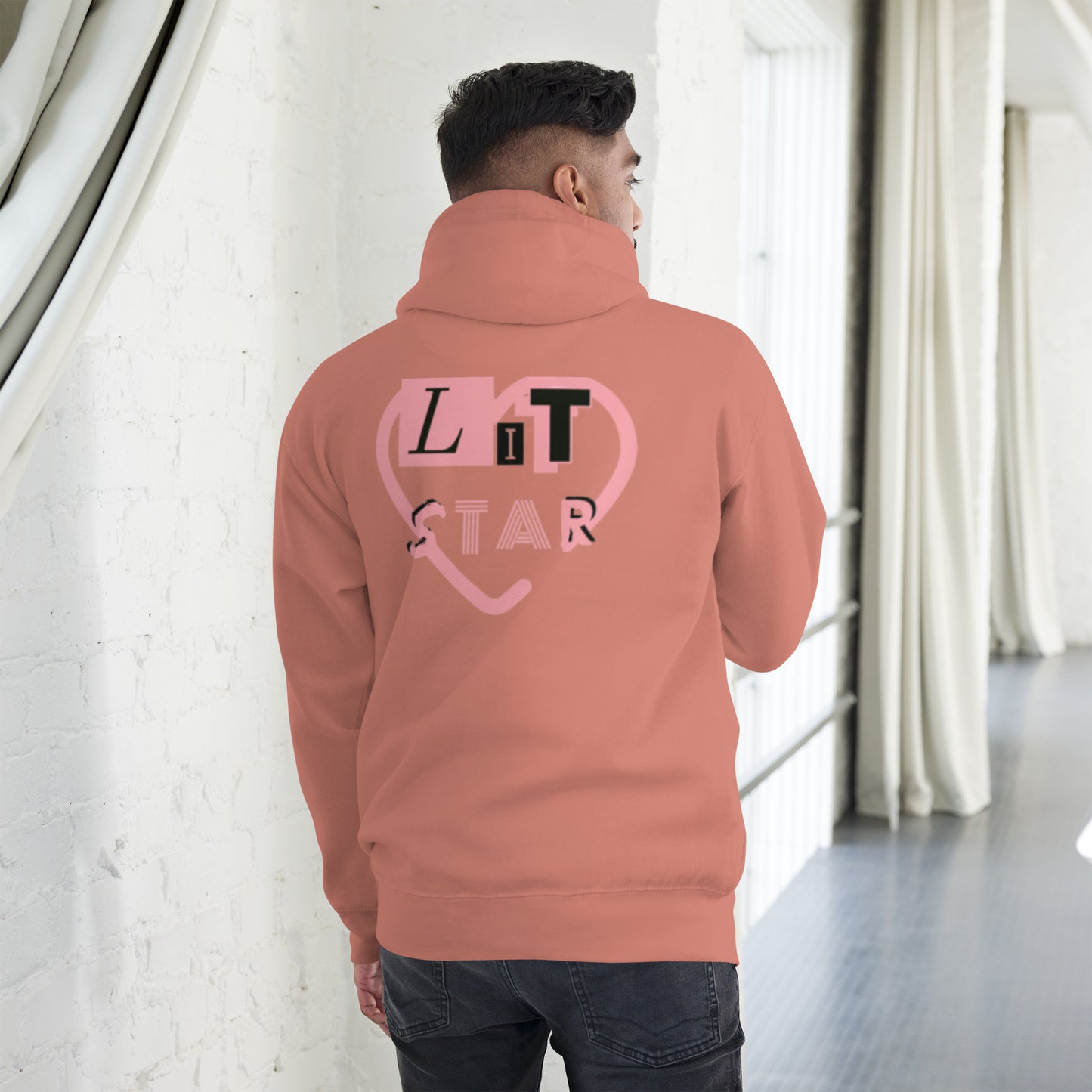 Litstar Pink heart Unisex Hoodie