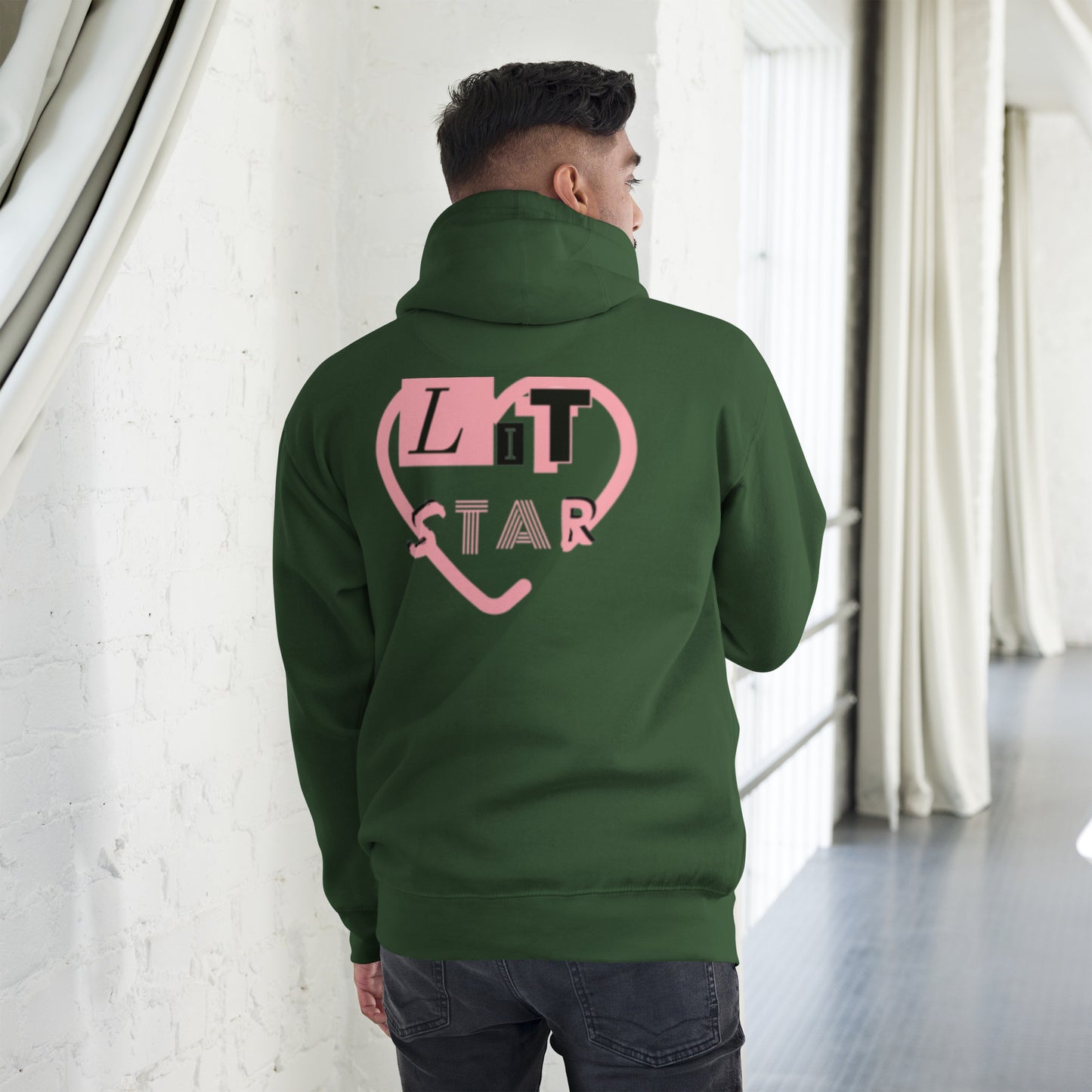 Litstar Pink heart Unisex Hoodie