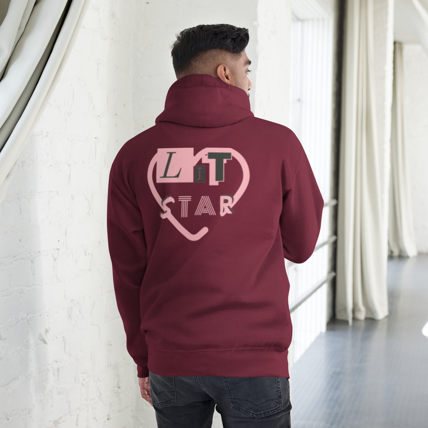 Litstar Pink heart Unisex Hoodie