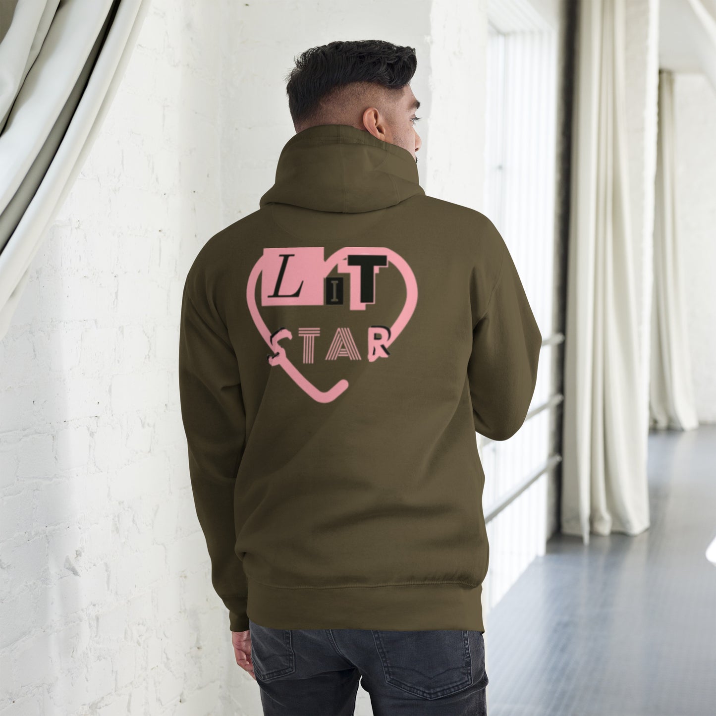 Litstar Pink heart Unisex Hoodie