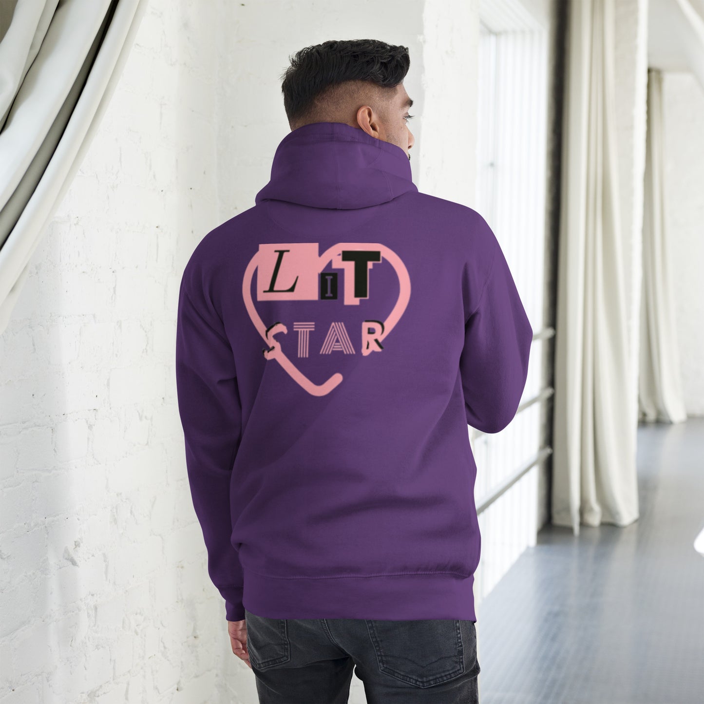 Litstar Pink heart Unisex Hoodie