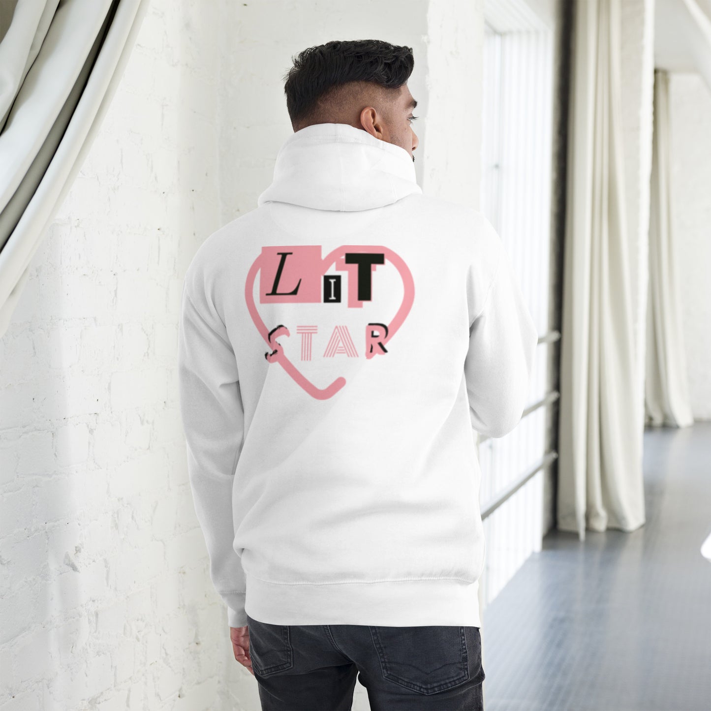 Litstar Pink heart Unisex Hoodie